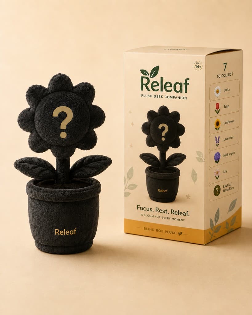 Exotic plush desk companion with collector box