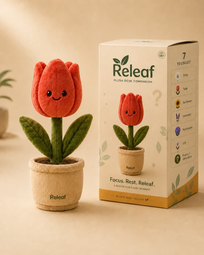 Tulip plush desk companion